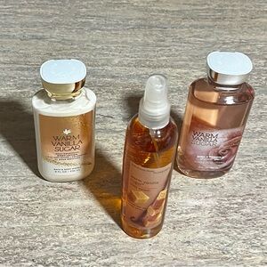 3-Bath & Body Works Warm Vanilla Sugar  Fragrance Mist, Body Wash, & Body Lotion